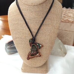 Murano‎ Glass Butterfly Pendant Necklace